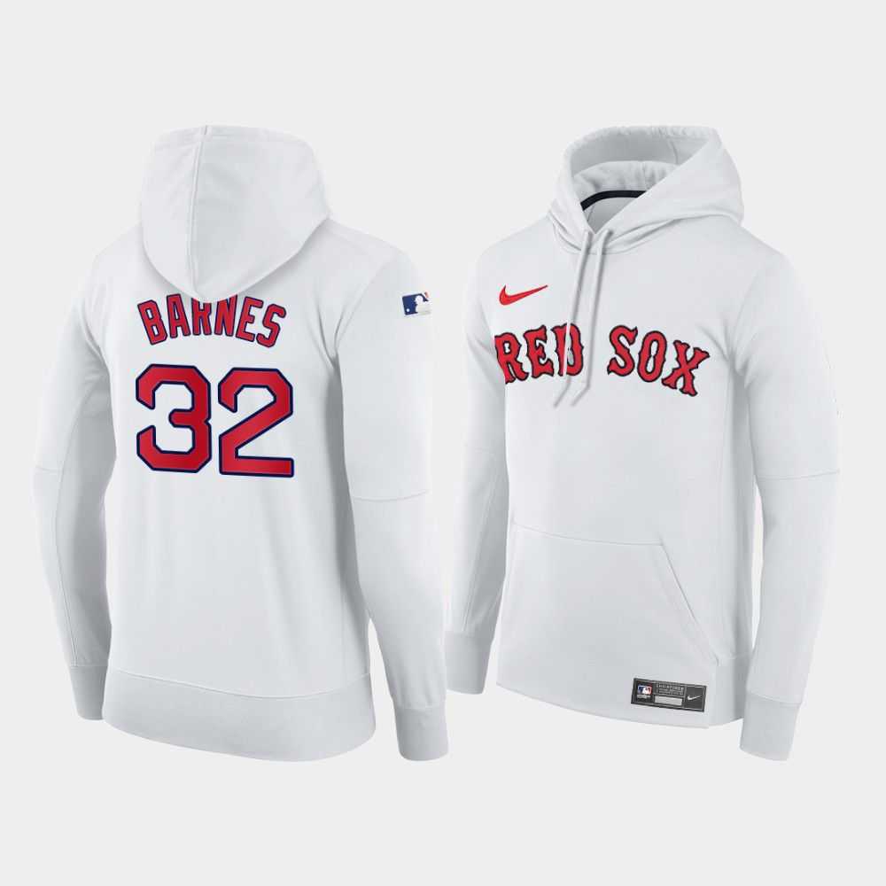 Men Boston Red Sox 32 Barnes white home hoodie 2021 MLB Nike Jerseys
